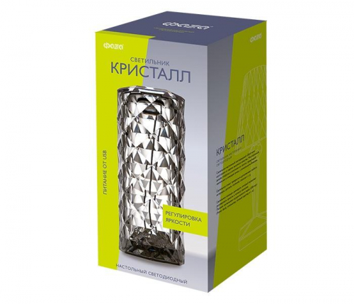 Светильник светодиодный настольный CTL3-USB 3Вт 120лм 5В 2SMD IP20 диммер: 2700-3000К/4000-4500К/6000-6500К ночник прозр. кристалл акрил ФАZА 5040885 фото 4