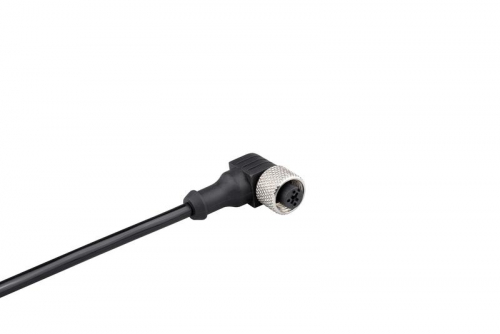 Кабель соединительный 2м с гнездом M12х3 90град. ПУ IP68 EMAS SKM12P3DXP2