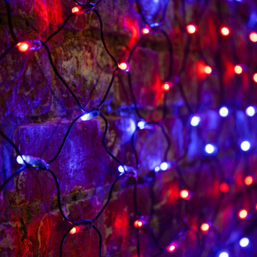 Гирлянда светодиодная "Сеть" 2.5х2.5м 432LED красн./син. 26Вт 220-240В IP65 провод ПВХ черн. Neon-Night 215-033 фото 2