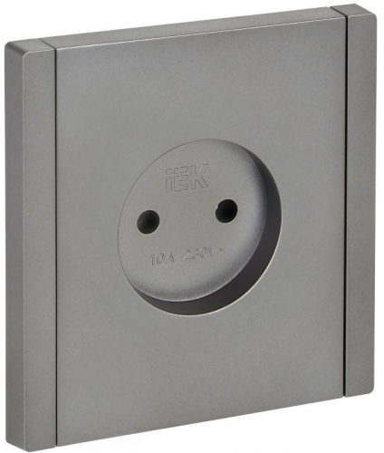 Розетка 1-м СП FORTE&PIANO FP518 10А без заземл. без защ. шторок винт. крепл. сталь IEK FP-R10-10-K46