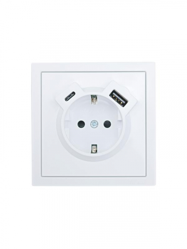 Розетка 1-мест. с/з Type-C+USB разъем СП ZIMA бел. LEZARD 704-0288-181TC