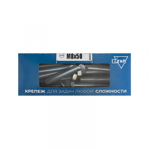 Болт с шестигранной головкой М8х50 DIN 933 оцинк. (уп.20шт) Tech-Krep/Zitar 105211 Болт с шестигранной головкой М8х50 DIN 933 оцинк. (уп.20шт) Tech-Krep/Zitar 105211
