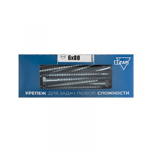 Болт сантехнический 6х80 DIN 571 оцинк. (уп.30шт) Tech-Krep/Zitar 126550 Болт сантехнический 6х80 DIN 571 оцинк. (уп.30шт) Tech-Krep/Zitar 126550
