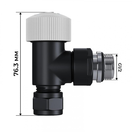Набор термостатический угловой Design Pro 15мм М30х1.5 черн. Royal Thermo НС-1646650 фото 4