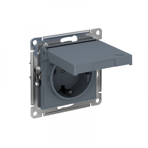 Розетка AtlasDesign 16А IP20 с заземл. защ. шторки с крышкой быстрозажим. клем. механизм грифель SE ATN000746S Розетка AtlasDesign 16А IP20 с заземл. защ. шторки с крышкой быстрозажим. клем. механизм грифель SE ATN000746S