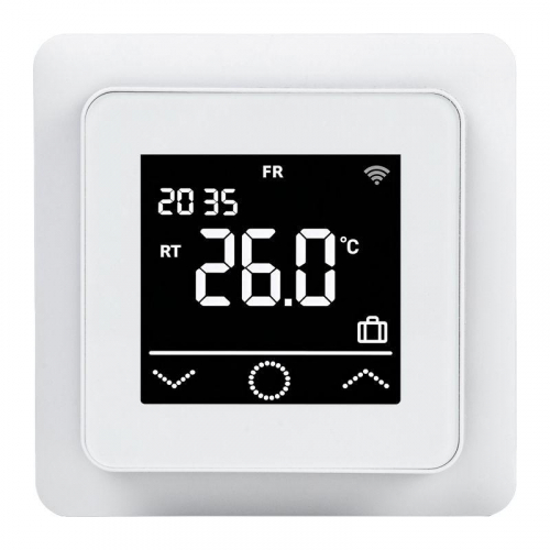Терморегулятор цифровой сенсорный программируемый ClimaHome W с Wi-Fi бел. Rexant 51-0572 Терморегулятор цифровой сенсорный программируемый ClimaHome W с Wi-Fi бел. Rexant 51-0572