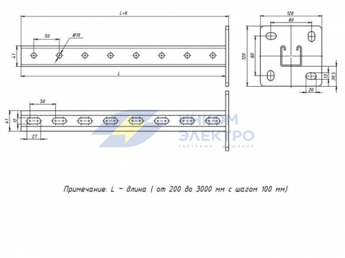 Стойка STRUT 41х41 L300 EKF sts414130