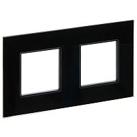 Рамка 2-м SKANDY SK-F22Bl стекло черн. IEK SK-M22-G-K02