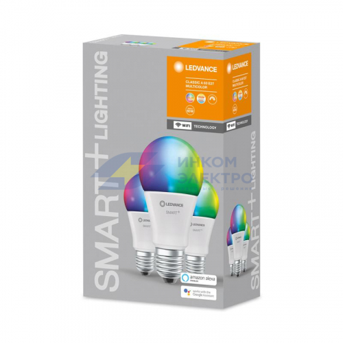 Лампа светодиодная SMART+ WiFi Classic Multicolour 9Вт (замена 60Вт) 2700…6500К E27 (уп.3шт) LEDVANCE 4058075485754 фото 2