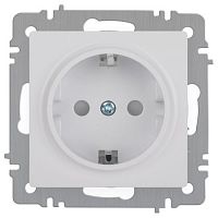 Розетка 1-м СП Accent 6-206-01 16А IP20 250В 2P+E Schuko защ. шторки AL/CU бел. Intro Б0063506