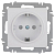 Розетка 1-м СП Accent 6-206-01 16А IP20 250В 2P+E Schuko защ. шторки AL/CU бел. Intro Б0063506