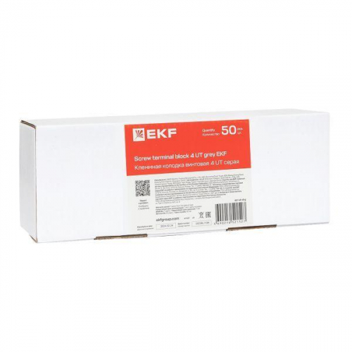 Колодка клеммная винтовая 4 UT сер. EKF scr-ut-4-g фото 2
