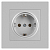 Розетка 1-м СП Accent 6-202-03 16А IP20 250В 2P+E Schuko алюм. Intro Б0063686