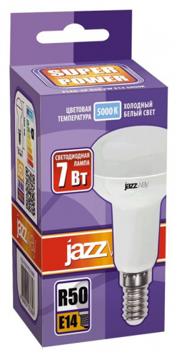 Лампа светодиодная PLED-SP 7Вт R50 5000К холод. бел. E14 540лм 230В JazzWay 1033635 фото 2 Лампа светодиодная PLED-SP 7Вт R50 5000К холод. бел. E14 540лм 230В JazzWay 1033635 фото 2