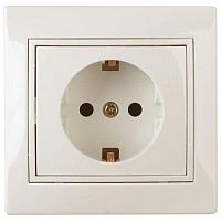 Розетка 1-м СП Plano 1-202-02 16А IP20 250В 2P+E Schuko сл. кость Intro Б0053876