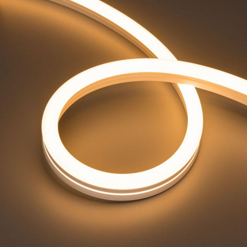 Лента светодиодная MOONLIGHT-SIDE-A140-12x24mm 24V Warm 2200К 9.6Вт/м IP68 wire x2 прямой вывод кабеля герметичная (уп.5м) Arlight 042799