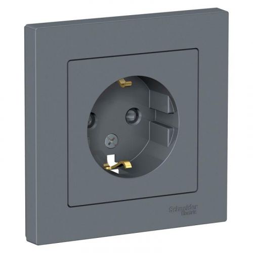 Розетка 1-м СП AtlasDesign 16А IP20 с заземл. защ. шторки в сборе грифель SE ATN000744 Розетка 1-м СП AtlasDesign 16А IP20 с заземл. защ. шторки в сборе грифель SE ATN000744