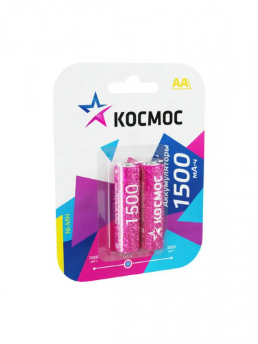 Аккумулятор AA/R6 1500мА.ч NI-MN BP-2 (блист.2шт) КОСМОС KOCR6NIMH(1500mA) Аккумулятор AA/R6 1500мА.ч NI-MN BP-2 (блист.2шт) КОСМОС KOCR6NIMH(1500mA)