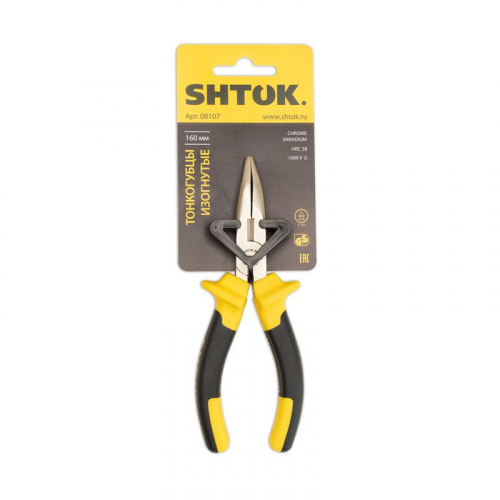 Тонкогубцы изогнутые 1000В 160мм (08107) SHTOK 376277