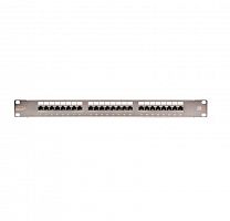 Патч-панель 19дюйм 1U 24 порта кат.6 (класс E) 250МГц RJ45/8P8C 110/KRONE T568A/B полный экран с органайзером метал. NIKOMAX NMC-RP24SE2-1U-MT