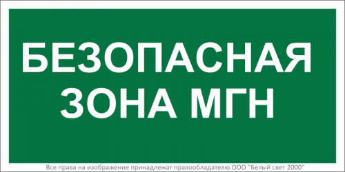 Знак безопасности BL-3015B.E68 "Безопасная зона для маломобильных групп" Белый свет a18346
