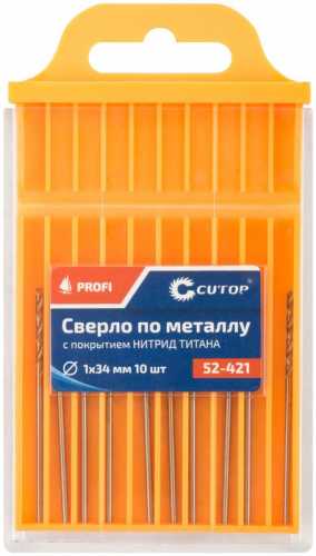 Сверло по металлу ПРОФИ/Profi 1х34мм с титан. покрытием (уп.10шт) Cutop 52-421 фото 3 Сверло по металлу ПРОФИ/Profi 1х34мм с титан. покрытием (уп.10шт) Cutop 52-421 фото 3