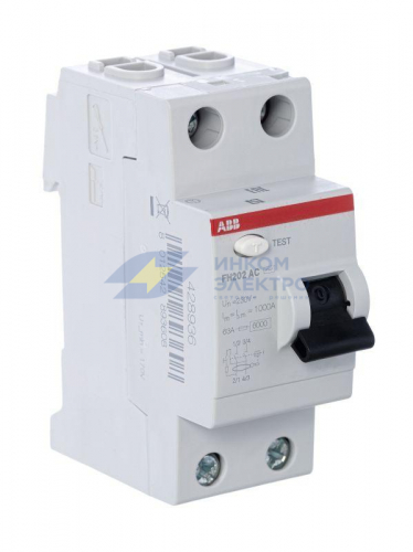 Выключатель дифференциального тока (УЗО) 2п 40А 30мА тип AC FH202 ABB 2CSF202004R1400 фото 3