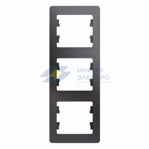 Рамка 3-м Glossa верт. графит SchE GSL001307