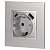 Розетка 1-м СП Elegance 14-4108-03 16А 250В 2P+E с USB type-A+C 5В-3А защ. шторки алюм. Эра Б0067741