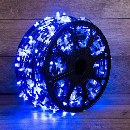 Гирлянда светодиодная "LED ClipLight" 1.5м 665LED син. 80Вт 12В IP65 провод черн. (уп.100м) Neon-Night 325-123