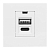 Розетка USB 2-м A+C 2.1А без индикатора бел. EKF E2MR2-21USB-10-AC