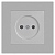 Розетка 1-м СП Accent 6-201-03 16А IP20 250В 2P алюм. Intro Б0063661