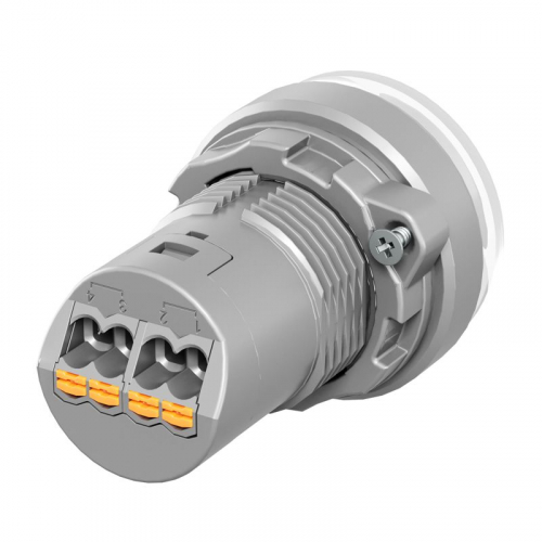 Лампа сигнальная со встроенным диодом 220В зажим Push-In бел. DKC M22L-F220WPU фото 2