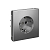 Розетка ArtGallery 16А с заземл. со шторками быстрозажим. клем. механизм сталь SE GAL000945S