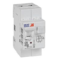 Выключатель автоматический дифференциального тока 2п OptiDin D63-23C6-AC-У3 C6 100мА 4.5кА с защитой от сверхтоков КЭАЗ 328110