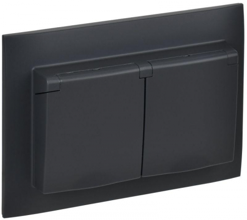 Розетка 2-м SKANDY 16А IP44 с крышкой в сборе SK-R12G графит IEK SK-R26-16-44-K53-F Розетка 2-м SKANDY 16А IP44 с крышкой в сборе SK-R12G графит IEK SK-R26-16-44-K53-F