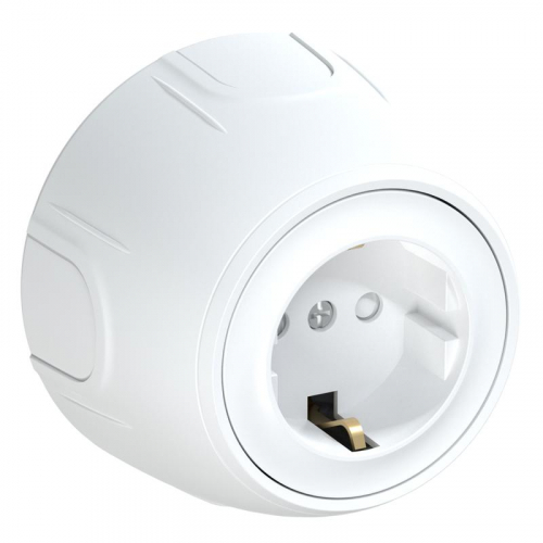 Розетка Rotondo с заземл. защ. шторки винтов. контакты бел. OneKeyElectro 7700876