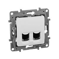 Розетка компьютерная 2-м СП Etika RJ45 кат.6 UTP механизм бел. IEK 672254