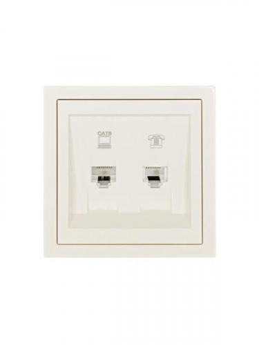 Розетка компьютер+телефон СП ZIMA IP20 с модулем Cat 6 слон. кость LEZARD 704-9088-144 фото 3