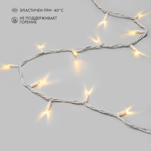 Гирлянда светодиодная "Нить" 20м 200LED тепл. бел. 18Вт 230В IP67 постоян. свечение провод каучук бел. (нужен шнур питания 315-001) Neon-Night 315-146 фото 2