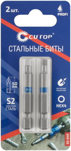 Бита ПРОФИ/Profi HEX4 50мм сталь (уп.2шт) Cutop 83-649 фото 3