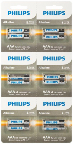 Элемент питания алкалиновый AAA/LR03 1.5В Entry отрывной набор (блист. 12шт) Philips Б0064646 Элемент питания алкалиновый AAA/LR03 1.5В Entry отрывной набор (блист. 12шт) Philips Б0064646