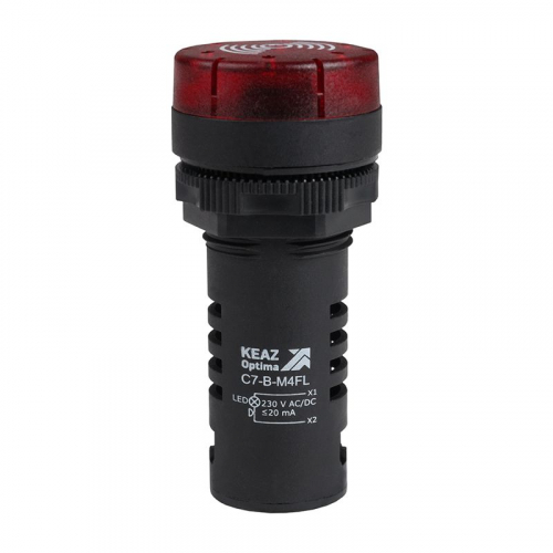 Зуммер с пульсирующим сигналом OptiSignal Compact D22 С7-B-M4FL красн. с подсветкой 230В AC/DC КЭАЗ 362174 Зуммер с пульсирующим сигналом OptiSignal Compact D22 С7-B-M4FL красн. с подсветкой 230В AC/DC КЭАЗ 362174