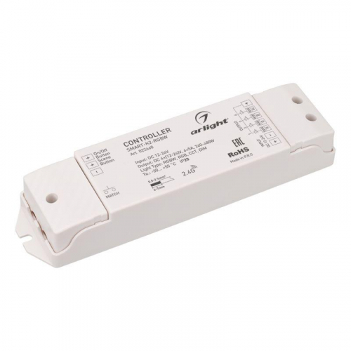 Контроллер SMART-K2-RGBW (12-24В 4х5А 2.4G) IP20 пластик Arlight 022668 Контроллер SMART-K2-RGBW (12-24В 4х5А 2.4G) IP20 пластик Arlight 022668