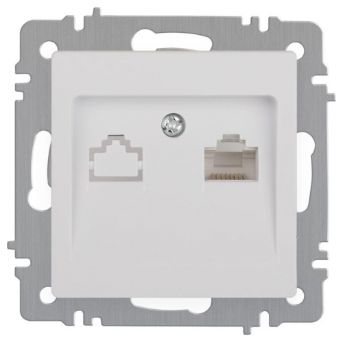 Розетка компьютерная 1-м СП Accent 6-303-01 RJ45 IP20 бел. Intro Б0063624