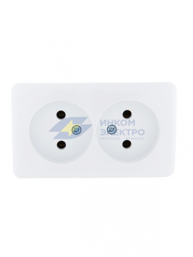 Розетка 2-м ОП Viola 16А IP20 без заземл. бел. LEZARD 751-0200-128