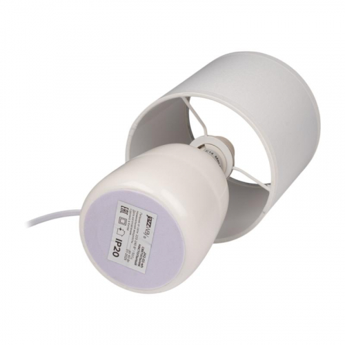 Светильник настольный JH2-02-wh E14 IP20 130х130х255мм керамика; ткань; PVC-пластик бел. JazzWay 5062313 фото 3