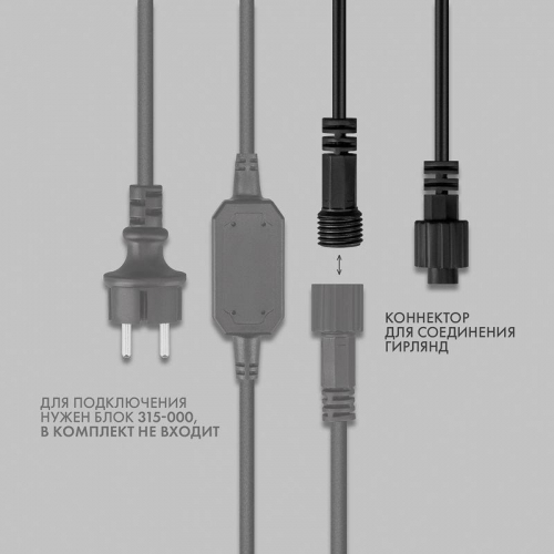 Гирлянда светодиодная "Айсикл" (бахрома) 5.6х0.9м 240LED бел. 16Вт 230В IP67 провод каучук черн. Neon-Night 255-245 фото 6
