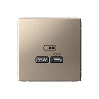 Розетка USB ArtGallery тип C 65Вт QC PD высокоскор. ЗУ механизм шампань SE GAL000527