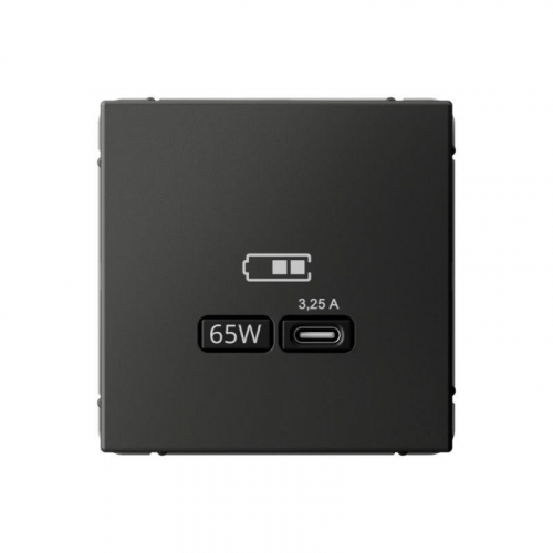 Розетка USB ArtGallery тип C 65Вт QC PD высокоскор. ЗУ механизм базальт SE GAL001427